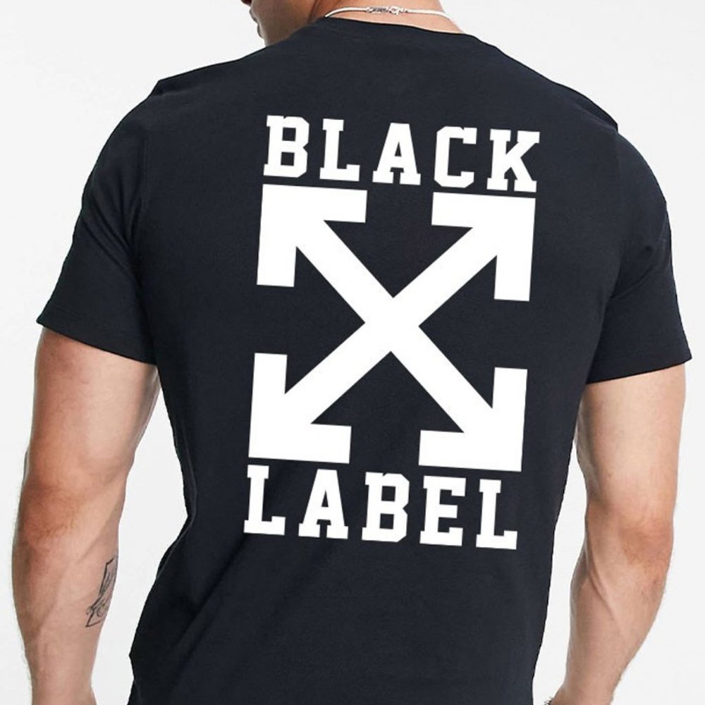 NEW Unisex 100% Cotton Short Sleeves Black Label Arrows Graphic T Shirt Tee Top - Picture 4 of 7